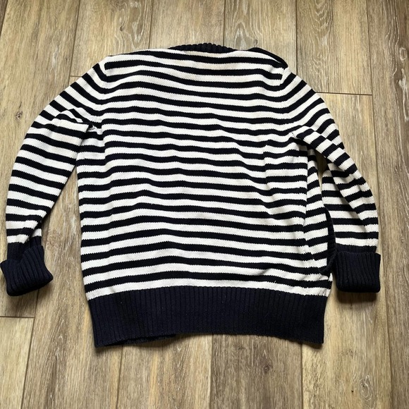Talbots XS Nautical Sweater Navy & White Striped - Picture 3 of 6